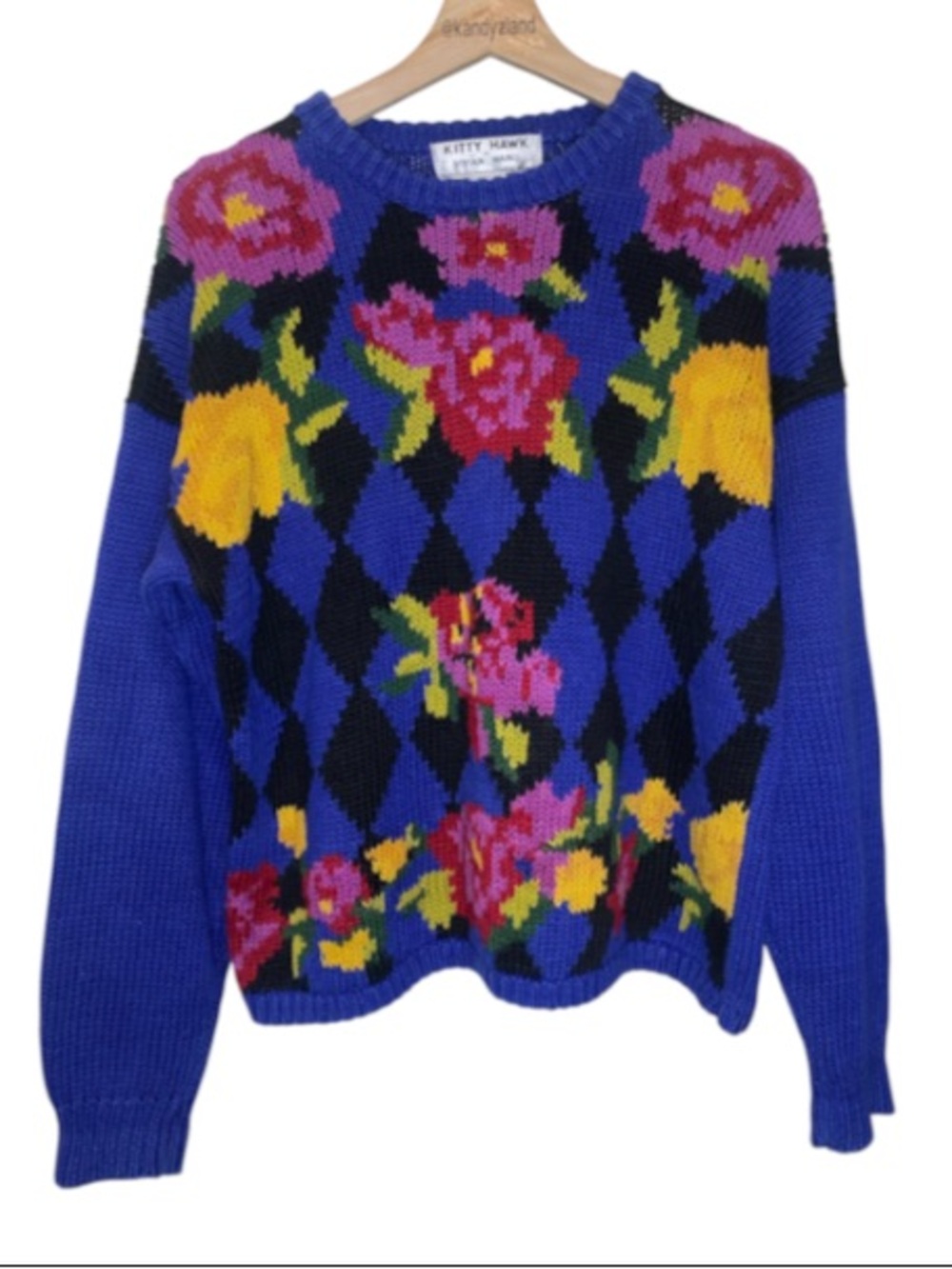 KITTY HAWK By Vivian Wang Vintage Colorful Knit Sweater